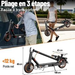 Foldable Electric Scooter 350W Battery 10.4Ah Range 25km Adult Black