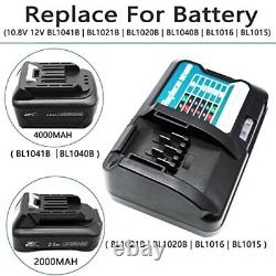 GOLEMON 12V 2X 4.0Ah BL1041B Battery + Charger DC10WD DC10SB for BL1016 BL10