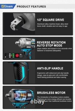 Gisam Wireless Electric Screwdriver, 18V, Torque 2000 N.m, Battery