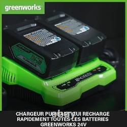Greenworks Batteries 24V and Dual Slot Charger Two 4Ah Batteries, Battery