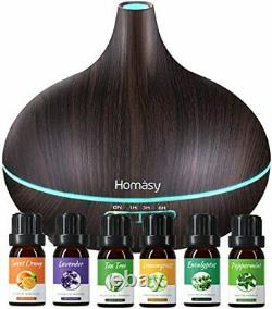 Homasy 500ml Box Hmhm582ab 6 Top Essential Oils, Brume Diffuser