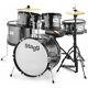 Junior Stagg Tim Jr 5/16 Black Drum Set With 5 Drums And Accessories