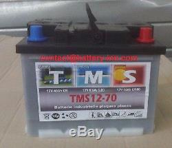 Lead Battery Tms Marine, Navigation Nauique 12v 70ah Discharge Slow 1300 Cycle