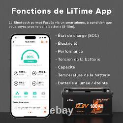 Lithium Battery 12V 100Ah H190 LiFePO4 Bluetooth App Real Time Monitoring