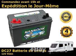 Marine Battery Slow Discharge 12v 90ah 500 Cycles Of Life Dc27 Hankook