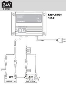 Mastervolt Easycharge 10a 12v / 5a 24v Waterproof Battery Charger
