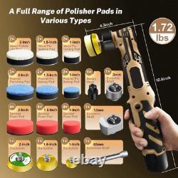 Mini Cordless Polisher 12V 6 Speeds Auto Polishing + 2 Batteries 2300mAh