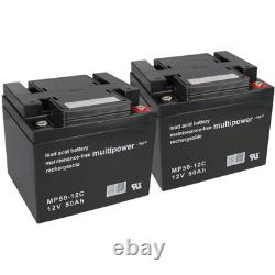 Multipower Compatible Lead-Acid Battery for E-Mobil Cascare, 2 x 12V 50Ah MP