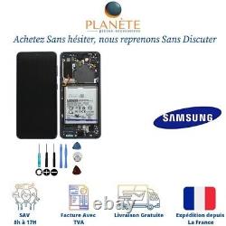 Original Black LCD Screen on Frame and Battery for Galaxy S21 Ultra 5G G998B