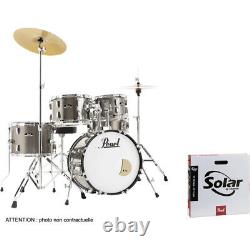 Pearl Roadshow 5-piece Jazz Drum Set 18 Bronze Metallic + Sabian Solar Pack 2 Cymbals.