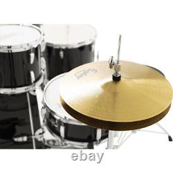 Pearl Roadshow Rock 22'' 5-Piece Jet Black Drum Kit + Sabian Solar 2 Cymbal Pack