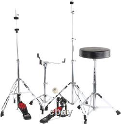 Percussion Drum Kit Battery Set Bass Drum Cymbals Stands Stool Sticks