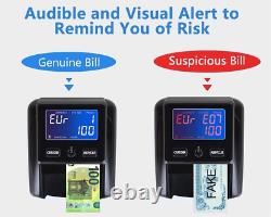 Portable Counterfeit Bill Detector, Rechargeable Battery Bill Counter