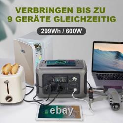 Portable Power Station 600W LiFePO4 Battery 299Wh 200W Solar Panel