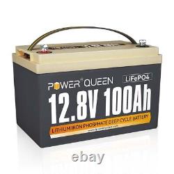 Power Queen Lithium Battery 12v 100ah Lifepo4 Bms 100a For Off-grid Solar