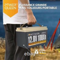 Power Queen Lithium Battery 12v 100ah Lifepo4 Bms 100a For Off-grid Solar