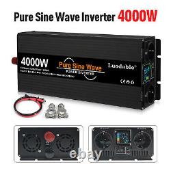 Pure Sine Wave DC 12V 24V 48V to AC 220V LCD Inverter Battery Charger