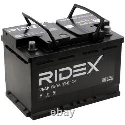 RIDEX 1S0009 Starting Battery 12V 75Ah 680A EN for VW GOLF VI (5K1) P