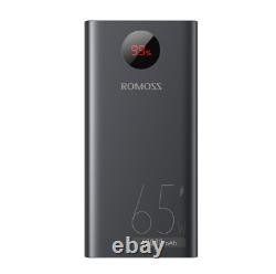 ROMOSS 40000mAh Power Bank 5USB Fast Charge 65W External Battery Apple Samsung