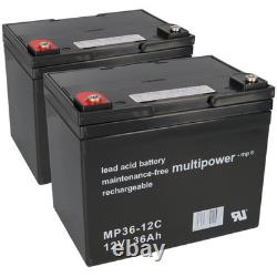 Replacement Battery for Invacare Butler, Leo 2x Multipower 12V 36Ah