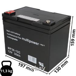 Replacement Battery for Invacare Butler, Leo 2x Multipower 12V 36Ah Replacement Battery for Invacare Butler, Leo 2x Multipower 12V 36Ah