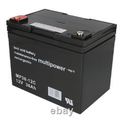 Replacement Battery for Invacare Butler, Leo 2x Multipower 12V 36Ah