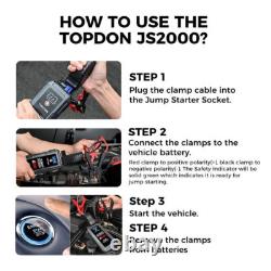 TOPDON JS2000 Jump Starter 16000mAh 2500A Booster Charger Powerbank