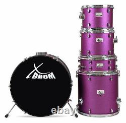 Translate this title in English: 22'' Acoustic Drum Kit Complete Drum Set Stool Stand Pedal Violet