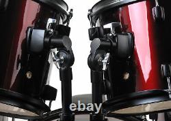 Translate this title in English: 22'' Studio Complete Acoustic Drum Kit with Stool, Cymbals, and Red Set.