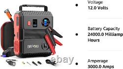 Translate this title in English: 3000A 24000mAh Battery Booster, 150PSI Car Tire Inflator, 12V Starter