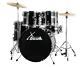 Translation: Complete 22" Acoustic Drum Set With Cymbals, Stool, Sticks - Black
