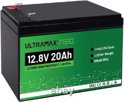 ULTRAMAX Neo 12.8V 20Ah LiFePO4 Lithium Battery UPS Marine Alarm Backup Power