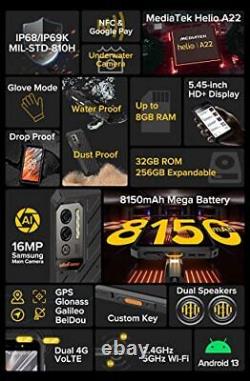 Ulefone Android 13 Unbreakable Phone Armor X11, 8150mAh Battery, Slot