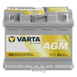 VARTA A8 BATTERY (Ex D52) AGM 12V 60 AH 680A START STOP 242x175x190 560901068