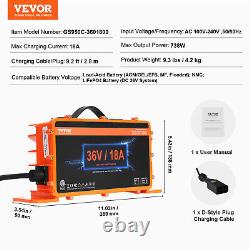VEVOR 36V 18A Golf Cart Battery Charger for EZGO Style D IP67