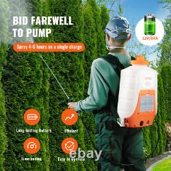 VEVOR Battery-Powered Backpack Electric Sprayer 15L Tank 4.1L/min 0-6.2bar