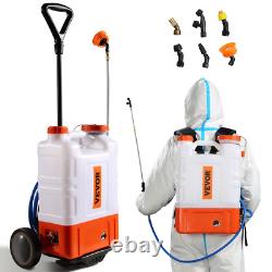 VEVOR Battery-Powered Backpack Sprayer with Wheel 15L 0-94PSI