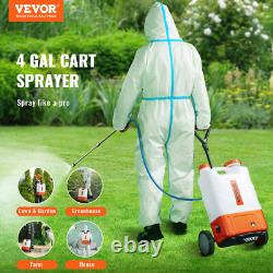 VEVOR Battery-Powered Backpack Sprayer with Wheel 15L 0-94PSI