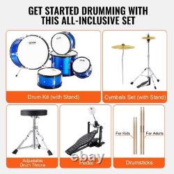 VEVOR Beginner Kids Drum Set 5PCS 406 mm? With Blue Seat