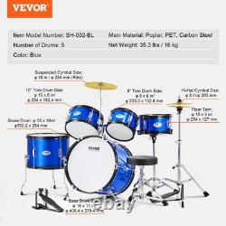 VEVOR Beginner Kids Drum Set 5PCS 406 mm? With Blue Seat