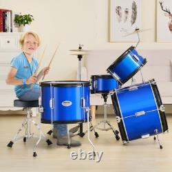 VEVOR Beginner Kids Drum Set 5PCS 406 mm? With Blue Seat