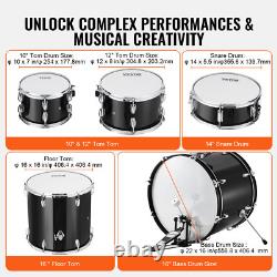 VEVOR Complete Adult Drum Set 5PCS 560 mm? Black Seat Stand