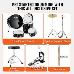 VEVOR Complete Adult Drum Set 5PCS 560 mm? Black Seat Stand