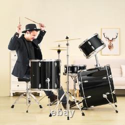 VEVOR Complete Adult Drum Set 5PCS 560 mm? Black Seat Stand