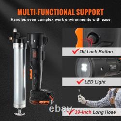 VEVOR Cordless Electric Grease Gun 20 V 2.0 Ah Battery 82.74 MPa Case