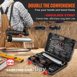 VEVOR Cordless Electric Grease Gun 20 V 2.0 Ah Battery 82.74 MPa Case