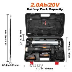 VEVOR Cordless Electric Grease Gun 20 V 2.0 Ah Battery 82.74 MPa Case