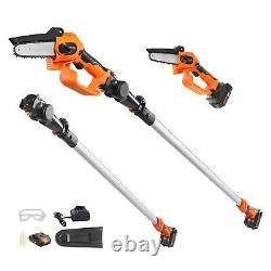 VEVOR Cordless Pole Pruner Chainsaw Battery 20V 2Ah 13cm? Long 2.43m