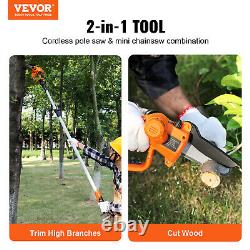 VEVOR Cordless Pole Pruner Chainsaw Battery 20V 2Ah 13cm? Long 2.43m