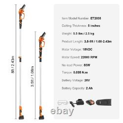 VEVOR Wireless Pole Pruner Battery Chainsaw 20V 2Ah 13cm? Long 2.43m
